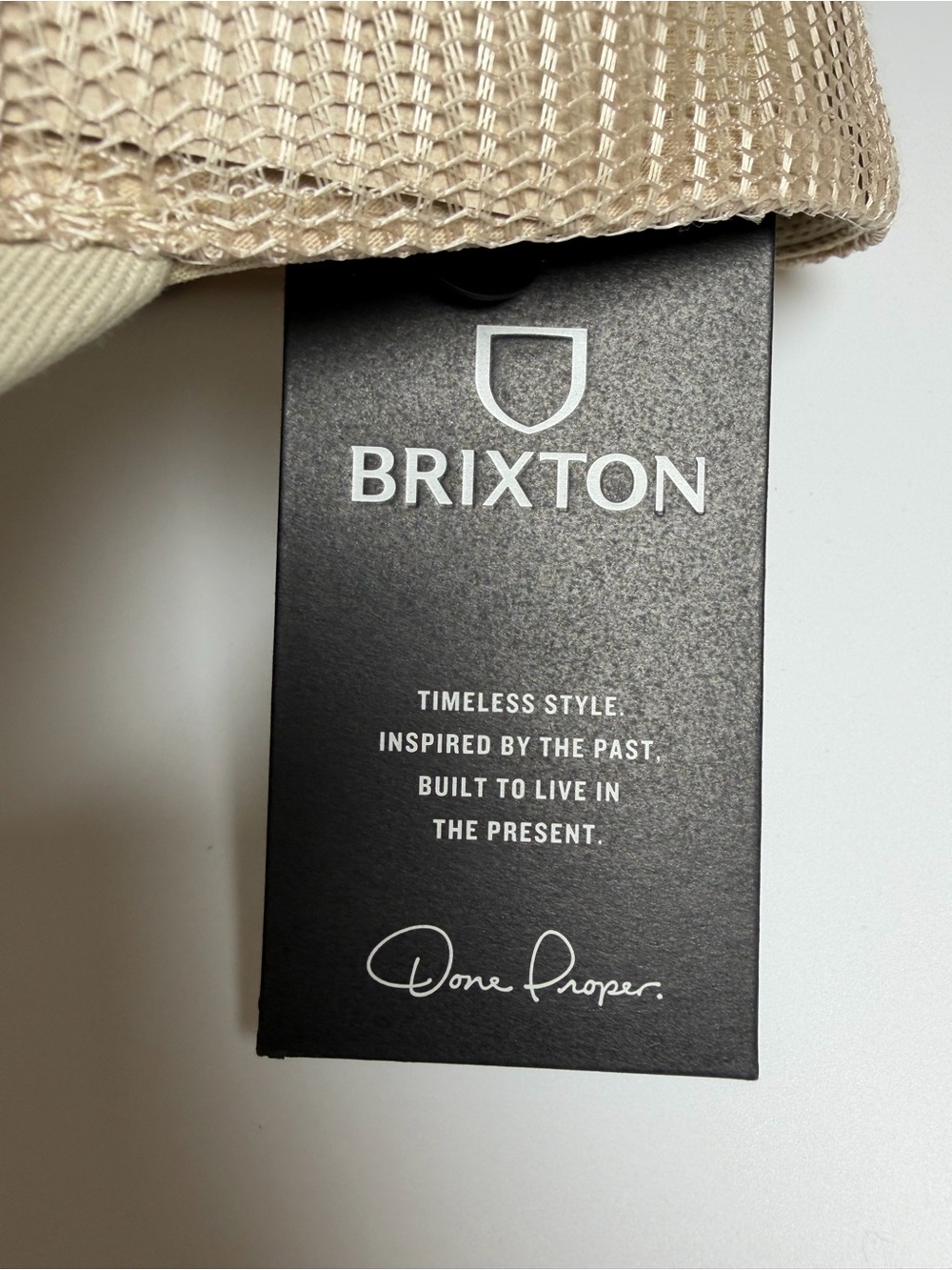 Brixton Men’s Netplus Trucker Hat Tan Mesh Logo Cap Patch NEW - Picture 8 of 16